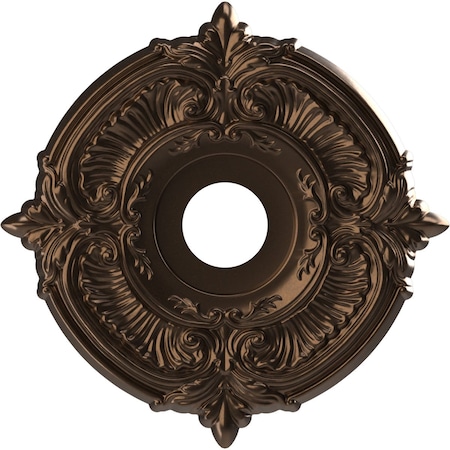 Ekena Millwork Attica PVC Ceiling Medallion (Canopies up to 5 5/8"), 16"OD x 3 1/2"ID x 1"P, Metallic Antique Brass CMP16ATCAB